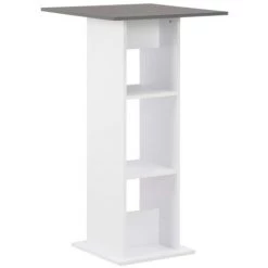 HELLOSHOP26 Table Haute Mange Debout Bar Bistrot Blanc 110 Cm - Blanc