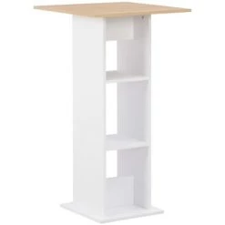 HELLOSHOP26 Table Haute Mange Debout Bar Bistrot Blanc 110 Cm - Blanc