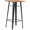 HELLOSHOP26 Table Haute Mange Debout Bar Bistrot Noir 108 Cm Pinède Et Acier - Noir 1 HELLOSHOP26 Table Haute Mange Debout Bar Bistrot Noir 108 Cm Pinède Et Acier - Noir -Table haute et bar Soldes 14120803 1