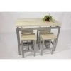 PRICE FACTORY Ensemble Design Table Haute, Bar + 4 Tabourets LE MANS. Set Moderne Type Industriel, Bois Et Métal. - Gris
