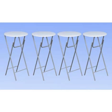 VidaXL Table De Bar 4 Pcs Avec Dessus De Table En MDF Blanc 4 VidaXL Table De Bar 4 Pcs Avec Dessus De Table En MDF Blanc – Image 2