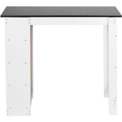 OOBEST Table Bar Avec Rangements, Panneaux De Particules Mélaminés, 115 X 50 X 103cm (LxPxA), Blanc + Noir -Table haute et bar Soldes 15361947 2