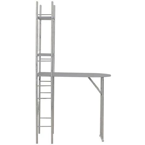 Ensemble à Dîner Pliant 3 Pcs Et Etagère De Rangement MDF Acier Gris VidaXL 7 Ensemble à Dîner Pliant 3 Pcs Et Etagère De Rangement MDF Acier Gris VidaXL – Image 5