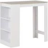 HELLOSHOP26 Table Haute Mange Debout Bar Bistrot Avec étagère Blanc 110 Cm - Blanc 2 HELLOSHOP26 Table Haute Mange Debout Bar Bistrot Avec étagère Blanc 110 Cm - Blanc -Table haute et bar Soldes 15753633 1