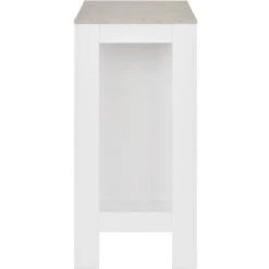 HELLOSHOP26 Table Haute Mange Debout Bar Bistrot Avec étagère Blanc 110 Cm - Blanc -Table haute et bar Soldes 15753633 5