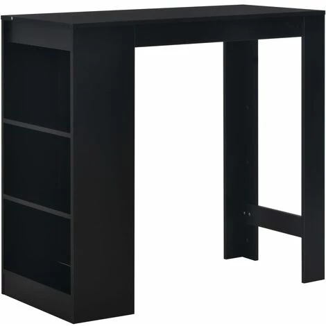 HELLOSHOP26 Table Haute Mange Debout Bar Bistrot Avec étagère Noir 110 Cm - Noir 3 HELLOSHOP26 Table Haute Mange Debout Bar Bistrot Avec étagère Noir 110 Cm - Noir