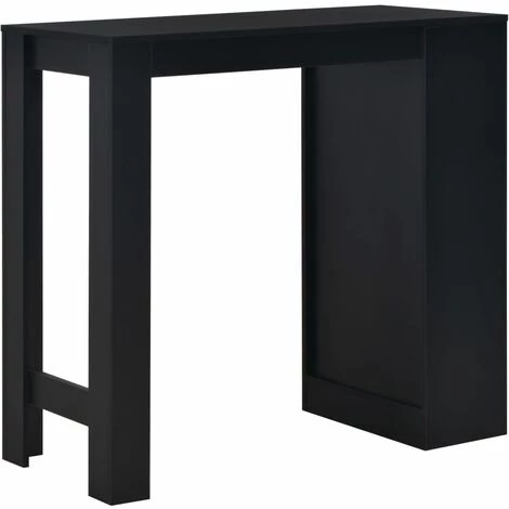 HELLOSHOP26 Table Haute Mange Debout Bar Bistrot Avec étagère Noir 110 Cm - Noir 6 HELLOSHOP26 Table Haute Mange Debout Bar Bistrot Avec étagère Noir 110 Cm - Noir – Image 4