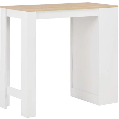 HELLOSHOP26 Table Haute Mange Debout Bar Bistrot Avec étagère Blanc 110 Cm - Blanc 6 HELLOSHOP26 Table Haute Mange Debout Bar Bistrot Avec étagère Blanc 110 Cm - Blanc â Image 4