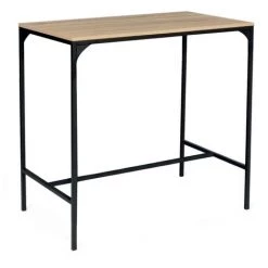 IDMARKET Table Haute De Bar DETROIT Et 4 Tabourets Design Industriel - Naturel -Table haute et bar Soldes 15779305 5