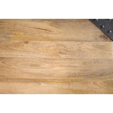 MILIBOO Table Haute Industrielle Rectangulaire En Manguier Massif Et Métal MADISON - Bois Clair / Noir 6 MILIBOO Table Haute Industrielle Rectangulaire En Manguier Massif Et Métal MADISON - Bois Clair / Noir – Image 4