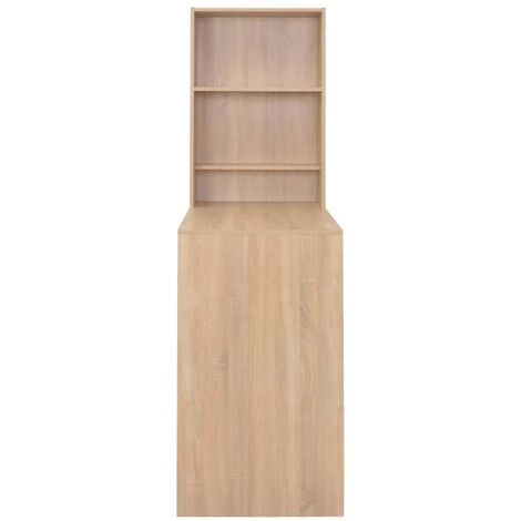 HELLOSHOP26 Table Haute Mange Debout Bar Bistrot Avec Armoire Chêne Marron 200 Cm - Beige 7 HELLOSHOP26 Table Haute Mange Debout Bar Bistrot Avec Armoire Chêne Marron 200 Cm - Beige – Image 5