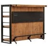 MEUBLETMOI Bar Métal Et Acacia Style Industriel - WORKSHOP - Bois -Table haute et bar Soldes 15934450 1