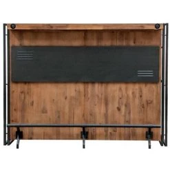 MEUBLETMOI Bar Métal Et Acacia Style Industriel - WORKSHOP - Bois -Table haute et bar Soldes 15934450 3