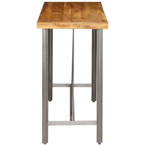 HELLOSHOP26 Table Haute Mange Debout Bar Bistrot Teck Recyclé Massif 120 Cm 6 HELLOSHOP26 Table Haute Mange Debout Bar Bistrot Teck Recyclé Massif 120 Cm – Image 4