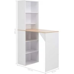 ASUPERMALL Table De Bar Avec Armoire Blanc 115 X 59 X 200 Cm 9 ASUPERMALL Table De Bar Avec Armoire Blanc 115 X 59 X 200 Cm -Table haute et bar Soldes 16803360 3