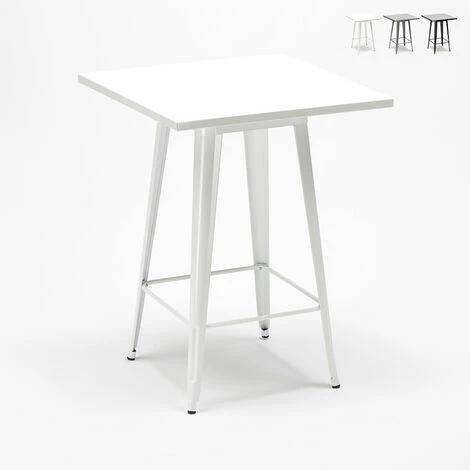 AHD AMAZING HOME DESIGN Table Haute Pour Tabourets Tolix Acier Et Métal Industriel 60x60 Nut | Couleur: Blanc 3 AHD AMAZING HOME DESIGN Table Haute Pour Tabourets Tolix Acier Et Métal Industriel 60x60 Nut | Couleur: Blanc