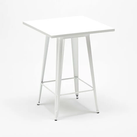 AHD AMAZING HOME DESIGN Table Haute Pour Tabourets Tolix Acier Et Métal Industriel 60x60 Nut | Couleur: Blanc 5 AHD AMAZING HOME DESIGN Table Haute Pour Tabourets Tolix Acier Et Métal Industriel 60x60 Nut | Couleur: Blanc – Image 3