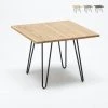 AHD AMAZING HOME DESIGN Table Industrielle En Acier Métal Et Bois 80x80 Bar Et Maison Hammer | Couleur: Beige -Table haute et bar Soldes 16938950 1
