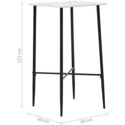 Table De Bar 60x60x111 Cm MDF Blanc VidaXL 11 Table De Bar 60x60x111 Cm MDF Blanc VidaXL -Table haute et bar Soldes 17021774 5