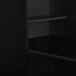 HELLOSHOP26 Table Haute Mange Debout Bar Bistrot Avec Armoire Noir 200 Cm - Noir -Table haute et bar Soldes 17032590 3