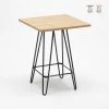 AHD AMAZING HOME DESIGN Table Haute Industrielle 60x60 Métal Acier Bois Bolt | Couleur: Beige -Table haute et bar Soldes 17341313 1
