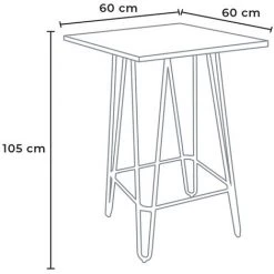 AHD AMAZING HOME DESIGN Table Haute Industrielle 60x60 Métal Acier Bois Bolt | Couleur: Beige 11 AHD AMAZING HOME DESIGN Table Haute Industrielle 60x60 Métal Acier Bois Bolt | Couleur: Beige -Table haute et bar Soldes 17341313 5