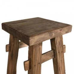 MACABANE NOLAN - Set De Bar Bois 1 Table 90x40cm Et 2 Tabourets Mahogany Belina - Esprit Brocante - Bois Naturel -Table haute et bar Soldes 17783973 5