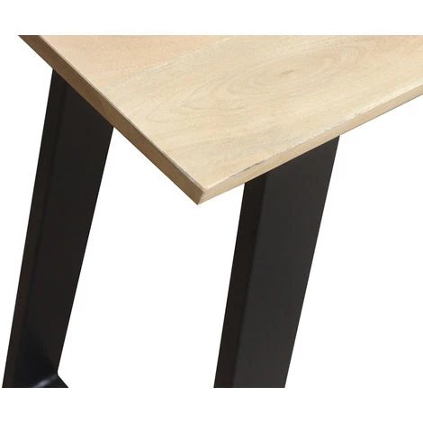 MILIBOO Table De Bar En Manguier Massif Et Métal Noir L120 Cm VIJAY - Bois Clair / Noir 6 MILIBOO Table De Bar En Manguier Massif Et Métal Noir L120 Cm VIJAY - Bois Clair / Noir – Image 4