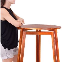 DEUBA Table Haute Pliable En Bois Massif Naturel 110cm Hauteur Ø 78 Cm Bar Fête Bistrot Jardin évènements Anniversaire 10 DEUBA Table Haute Pliable En Bois Massif Naturel 110cm Hauteur Ø 78 Cm Bar Fête Bistrot Jardin évènements Anniversaire -Table haute et bar Soldes 18473119 4