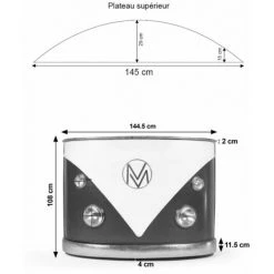MADE IN MEUBLES Meuble Bar Noir Avec Plateau En Bois De Manguier Combi - Noir -Table haute et bar Soldes 18478863 3