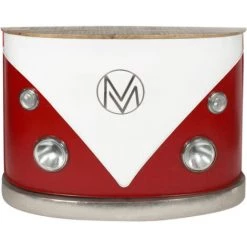 MADE IN MEUBLES Meuble Bar Rouge Avec Plateau En Bois De Manguier Combi - Rouge