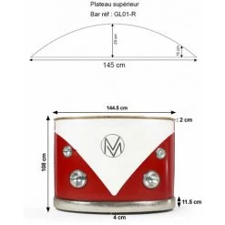 MADE IN MEUBLES Meuble Bar Rouge Avec Plateau En Bois De Manguier Combi - Rouge -Table haute et bar Soldes 18478864 3