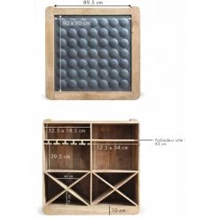 MADE IN MEUBLES Meuble Bar En Bois De Manguier Soledad - Gris -Table haute et bar Soldes 18479449 3