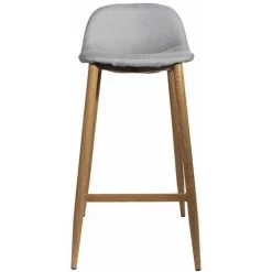 ALTOBUY TYOMA - Ensemble Mange-Debout + 4 Tabourets Tissu Gris - Blanc -Table haute et bar Soldes 18483871 5