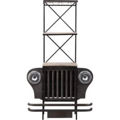 MADE IN MEUBLES Bar Jeep En Métal Noir Tata - Noir