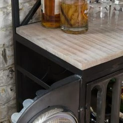 MADE IN MEUBLES Bar Jeep En Métal Noir Tata - Noir 8 MADE IN MEUBLES Bar Jeep En Métal Noir Tata - Noir -Table haute et bar Soldes 18512830 3