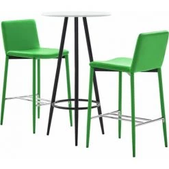 Ensemble De Bar Similicuir Vert 3 Pcs VidaXL