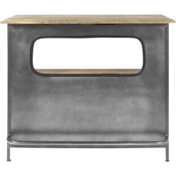 MADE IN MEUBLES Meuble Bar En Métal Gris Arsène - Gris
