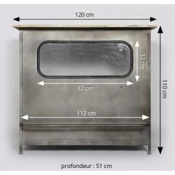 MADE IN MEUBLES Meuble Bar En Métal Gris Arsène - Gris 8 MADE IN MEUBLES Meuble Bar En Métal Gris Arsène - Gris -Table haute et bar Soldes 18777490 3