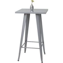 Table Haute HHG-906, Métal, Design Industriel 105x60x60cm ~ Gris