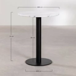 Table De Bar Ronde En Marbre Chack SKLUM Marbre - Ø60 Cm Blanc -Table haute et bar Soldes 19053526 5