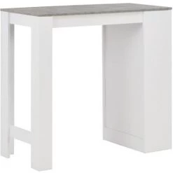 YOUTHUP Table De Bar Avec étagère Blanc 110x50x103 Cm -Table haute et bar Soldes 19532901 3