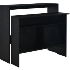 YOUTHUP Table De Bar Avec 2 Dessus De Table Noir 130 X 40 X 120 Cm