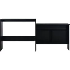 YOUTHUP Table De Bar Avec 2 Dessus De Table Noir 130 X 40 X 120 Cm -Table haute et bar Soldes 19532906 3