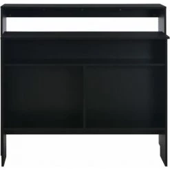 YOUTHUP Table De Bar Avec 2 Dessus De Table Noir 130 X 40 X 120 Cm -Table haute et bar Soldes 19532906 5