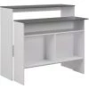 YOUTHUP Table De Bar Avec 2 Dessus De Table Blanc Et Gris 130x40x120 Cm