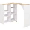 YOUTHUP Table De Bar Avec Tablette Amovible Blanc 138 X 40 X 120 Cm -Table haute et bar Soldes 19532915 1