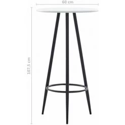YOUTHUP Table De Bar Blanc 60 X 107,5 Cm MDF -Table haute et bar Soldes 19533284 4