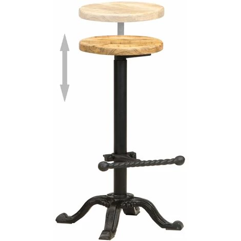 YOUTHUP Chaises De Bar 2 Pcs Bois De Manguier Solide 5 YOUTHUP Chaises De Bar 2 Pcs Bois De Manguier Solide – Image 3