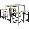 WYCTIN Hofuton Ensemble Table De Bar Design Industriel + 4 Tabourets Repose-Pieds Panneaux Particules Imitation Chêne Clair Métal Noir 2 WYCTIN Hofuton Ensemble Table De Bar Design Industriel + 4 Tabourets Repose-Pieds Panneaux Particules Imitation Chêne Clair Métal Noir -Table haute et bar Soldes 19605225 1